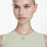 Swarovski Chroma Pendant Octagon cut, Green, Gold-tone plated